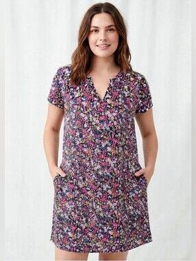 NWT Gap Floral Rayon V-Neck Dress with Pockets Size Small